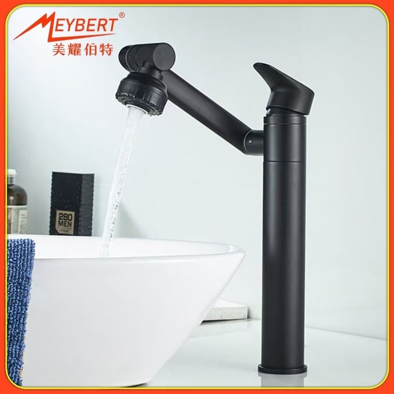 Robinet de amestec din oțel inoxidabil pentru chiuvetă, rotativ, disc ceramic, finisaj electrolitic, temperatură de lucru 0-90°C