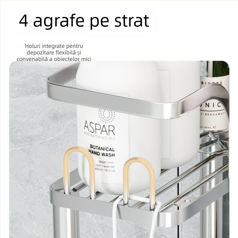 Wo cube Raft din oțel inoxidabil pentru colțul băii, raft triunghiular în picioare cu 2 etaje, design modern minimalist, capacitate de încărcare ridicată