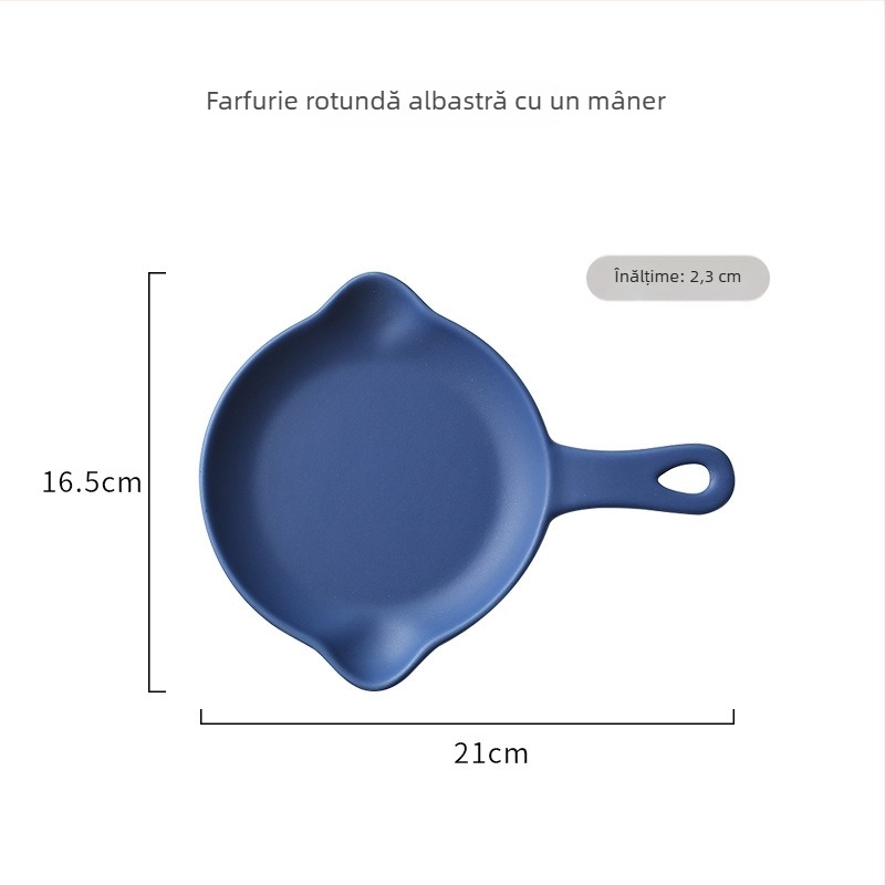 Farfurie de porțelan, formă neregulată, stil japonez, glazură monocromă, compatibil cu microunde