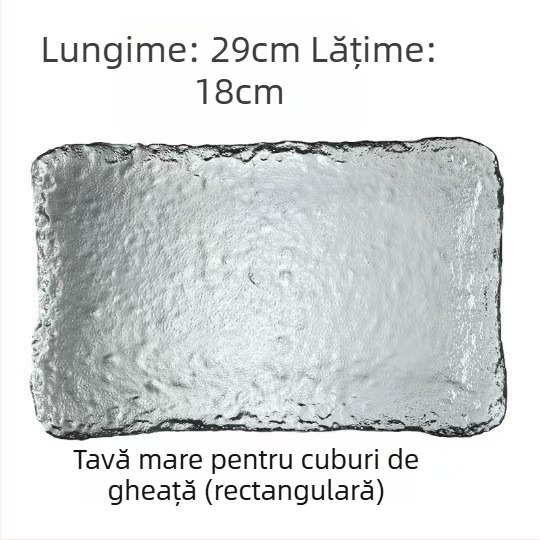 Farfurie dreptunghiulară de servire din sticlă, stil japonez, suprafață pictată manual, imprimare de logo disponibilă, procesare personalizabilă