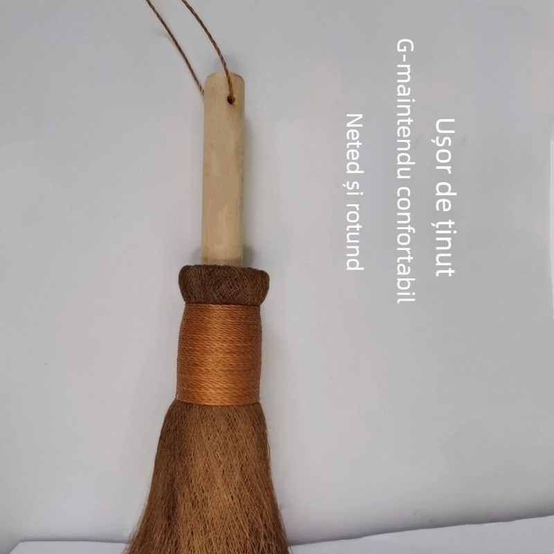 Perie de spălat oale din palmier de cocos pentru tigăi antiaderente, cu rigiditate medie