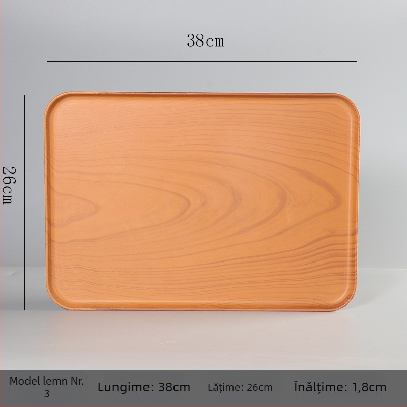 Tavă dreptunghiulară din melamină pentru hoteluri și pensiuni – personalizabilă cu logo tipărit, opțiune pentru marcă privată, design modern minimalist