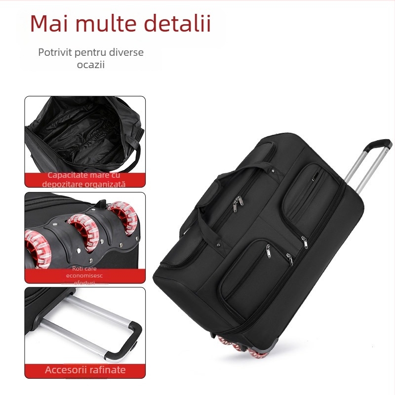 Geantă de voiaj din nailon, pliabilă și extensibilă, capacitate 20-35 L, design unisex, căptușeală din poliester