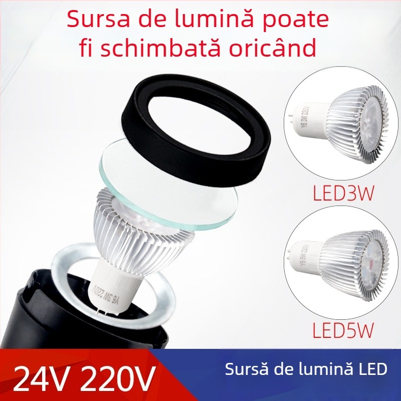 Lampă pentru mașini-unelte – LED, montaj magnetic, tensiune dublă 24V/220V (Brand: Nine; Authorized private brands: Yes; Type: Lamps)