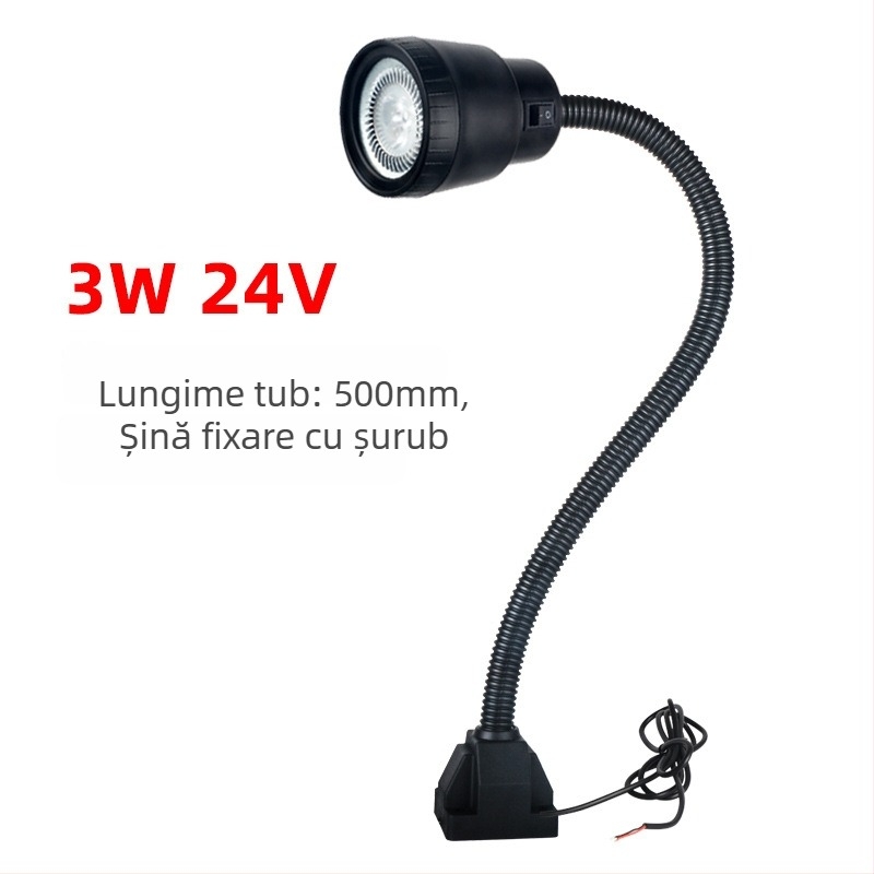 Lampă pentru mașini-unelte – LED, montaj magnetic, tensiune dublă 24V/220V (Brand: Nine; Authorized private brands: Yes; Type: Lamps)