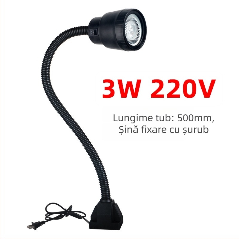 Lampă pentru mașini-unelte – LED, montaj magnetic, tensiune dublă 24V/220V (Brand: Nine; Authorized private brands: Yes; Type: Lamps)