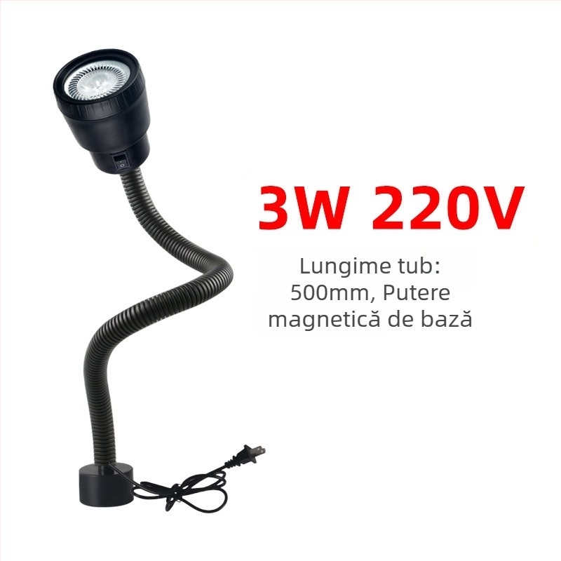 Lampă pentru mașini-unelte – LED, montaj magnetic, tensiune dublă 24V/220V (Brand: Nine; Authorized private brands: Yes; Type: Lamps)
