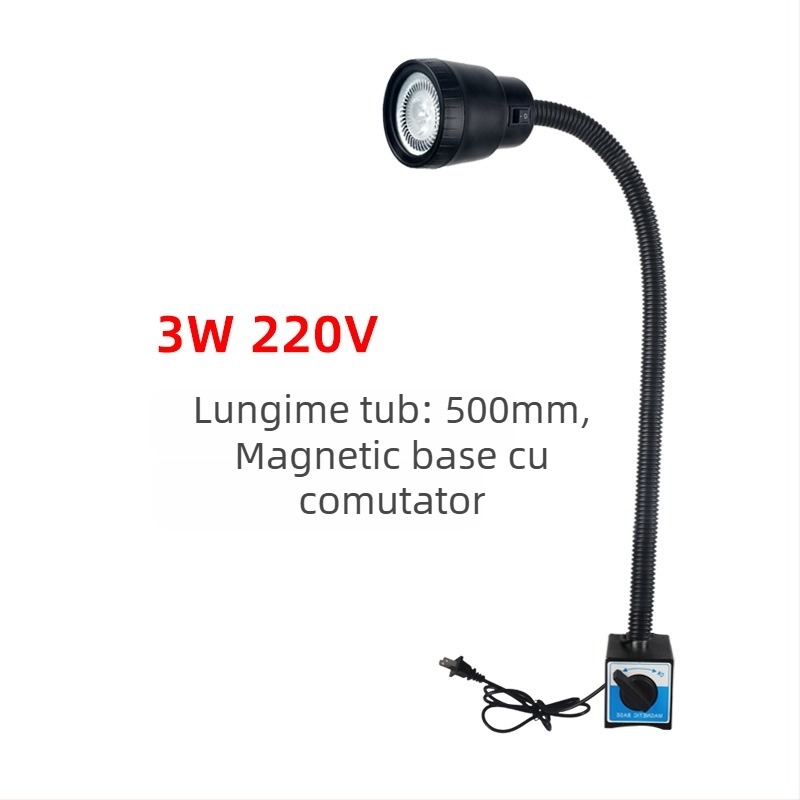 Lampă pentru mașini-unelte – LED, montaj magnetic, tensiune dublă 24V/220V (Brand: Nine; Authorized private brands: Yes; Type: Lamps)