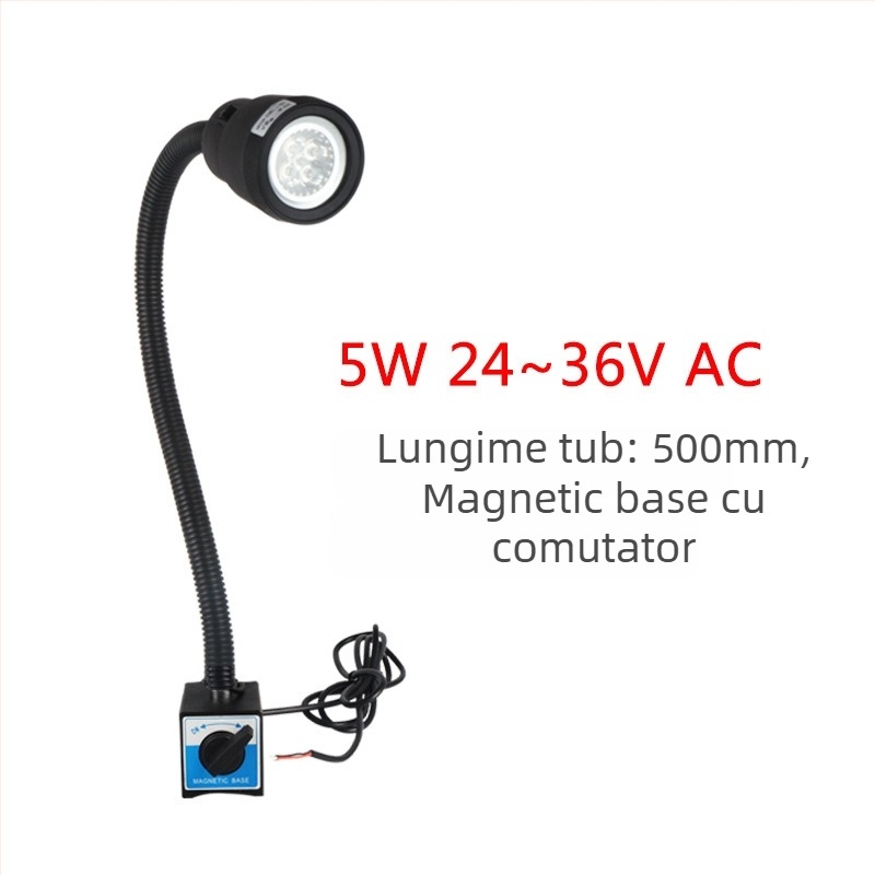 Lampă pentru mașini-unelte – LED, montaj magnetic, tensiune dublă 24V/220V (Brand: Nine; Authorized private brands: Yes; Type: Lamps)