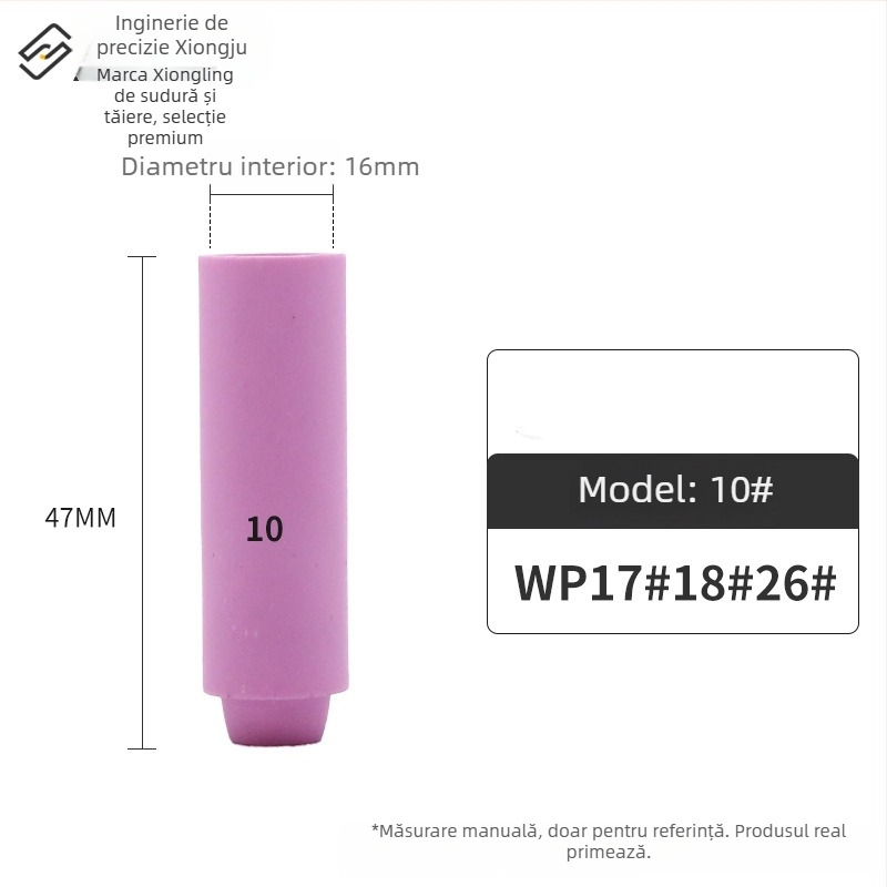 Duza ceramică pentru sudură cu arc de argon – seria WP (WP18/17/26, QQ300, QS300), capac ceramic inversat, seria 13N10N