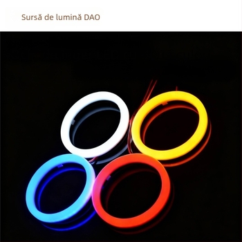 LED Ochi de Înger COB, halo bi-color alb-galben, cu semnal de viraj, diametre 70/80/90/110/120 mm
