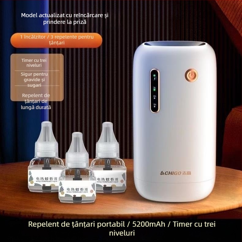 Ucide Țânțari wireless, încărcare USB, pentru interior și exterior, model Chigo LBH107, LED, acoperire 21–30㎡, baterie încorporată 501–800 mAh, autonomie 6–8 h