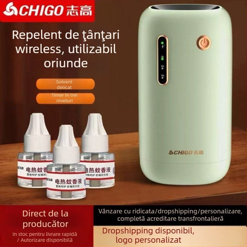 Ucide Țânțari wireless, încărcare USB, pentru interior și exterior, model Chigo LBH107, LED, acoperire 21–30㎡, baterie încorporată 501–800 mAh, autonomie 6–8 h