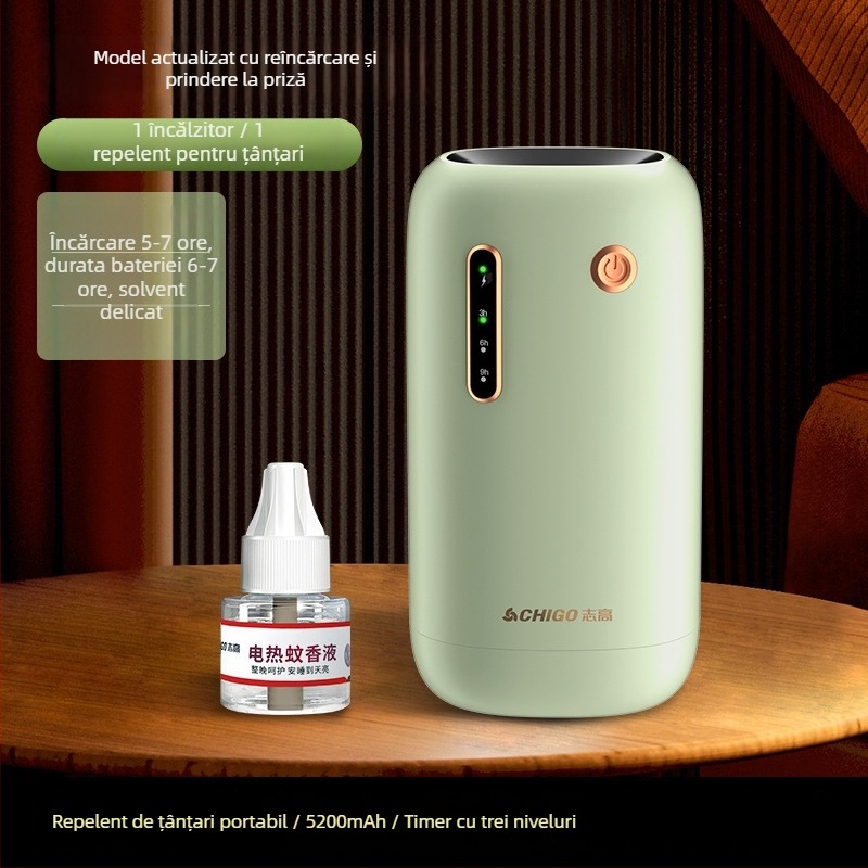 Ucide Țânțari wireless, încărcare USB, pentru interior și exterior, model Chigo LBH107, LED, acoperire 21–30㎡, baterie încorporată 501–800 mAh, autonomie 6–8 h