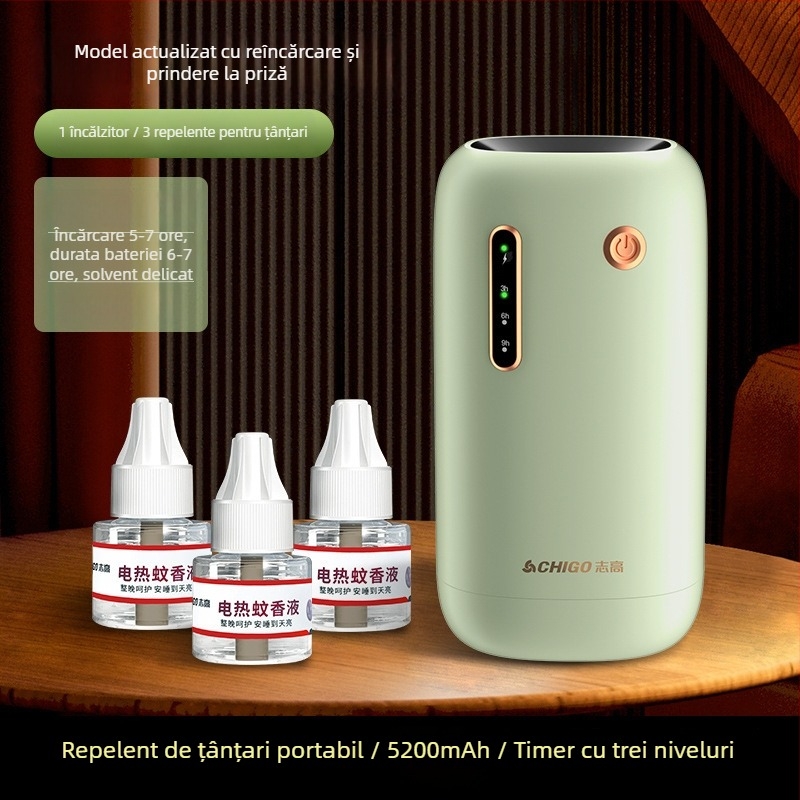 Ucide Țânțari wireless, încărcare USB, pentru interior și exterior, model Chigo LBH107, LED, acoperire 21–30㎡, baterie încorporată 501–800 mAh, autonomie 6–8 h