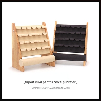 Stand de bijuterii din lemn masiv pentru cercei, brățări și coliere – expoziție de înaltă calitate