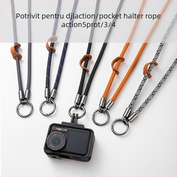 Lanyard pentru cameră de acțiune DJI Action 5 Pro, design anti-pierdere, șnur poliester, cataramă metalică, posibilitate imprimare logo