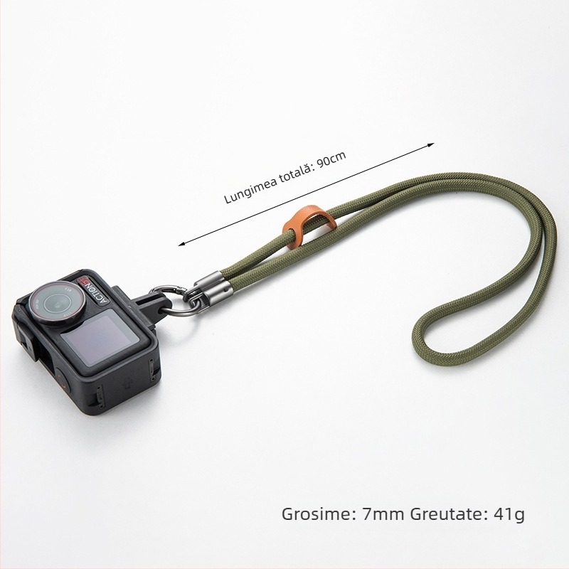 Lanyard pentru cameră de acțiune DJI Action 5 Pro, design anti-pierdere, șnur poliester, cataramă metalică, posibilitate imprimare logo