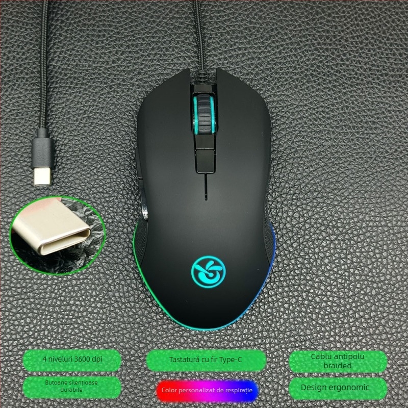 M6 mouse wireless Bluetooth 5.2, mod dual 2.4G/Bluetooth, încărcare USB-C, 2400dpi, 6 butoane, design ergonomic