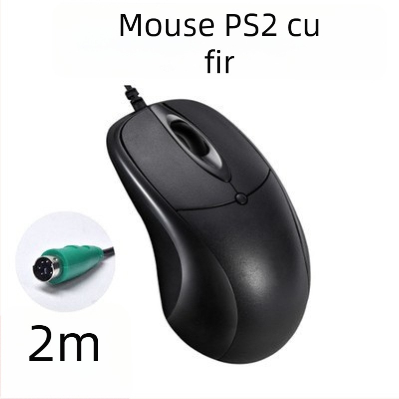 Mouse USB cu cablu lung, 2m/3m/5m, 3 butoane, senzor optic, pentru desktop/monitor TV