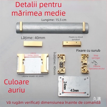 Cleme de închidere pentru geantă din metal, cu forme I și H și arc – hardware DIY pentru genți