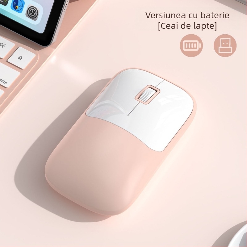 Mouse wireless cu conectivitate 2.4G+Bluetooth, DPI 1600, interfață USB, design ergonomic, rază de 10 m