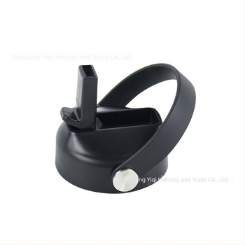 Sticlă de băut cu capac transparent de protecție împotriva prafului, mâner cu șurub rabatabil, capac pentru paiul de băut direct și gură din silicon — Material: Plastic; Imprimare logo disponibilă; Personalizare: Da; Calitate premium; Stil modern minimalis