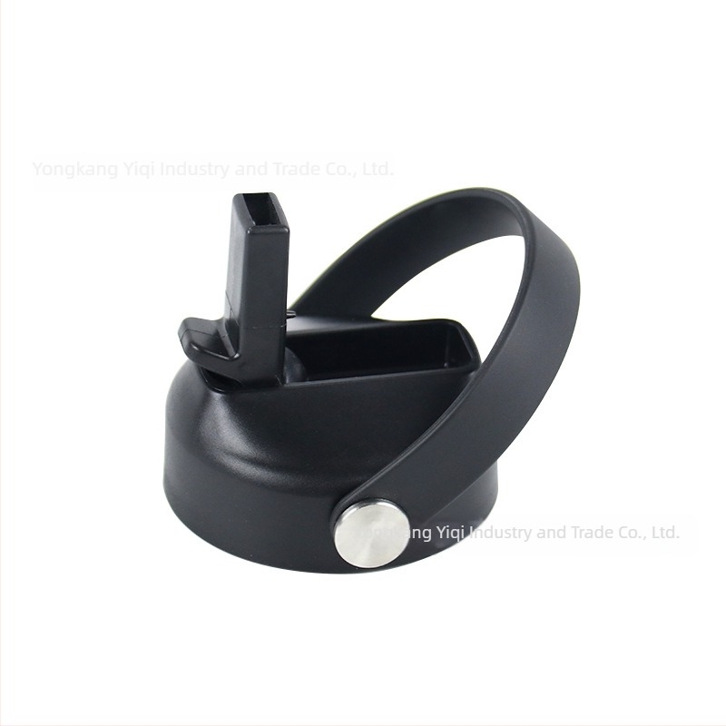 Sticlă de băut cu capac transparent de protecție împotriva prafului, mâner cu șurub rabatabil, capac pentru paiul de băut direct și gură din silicon — Material: Plastic; Imprimare logo disponibilă; Personalizare: Da; Calitate premium; Stil modern minimalis