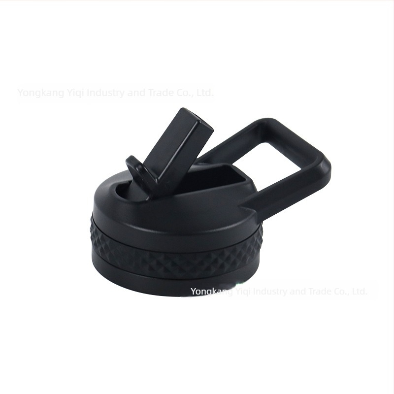 Sticlă de băut cu capac transparent de protecție împotriva prafului, mâner cu șurub rabatabil, capac pentru paiul de băut direct și gură din silicon — Material: Plastic; Imprimare logo disponibilă; Personalizare: Da; Calitate premium; Stil modern minimalis