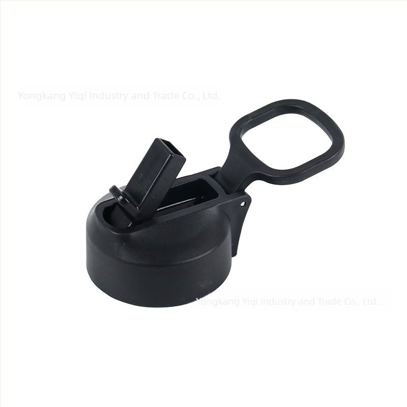 Sticlă de băut cu capac transparent de protecție împotriva prafului, mâner cu șurub rabatabil, capac pentru paiul de băut direct și gură din silicon — Material: Plastic; Imprimare logo disponibilă; Personalizare: Da; Calitate premium; Stil modern minimalis