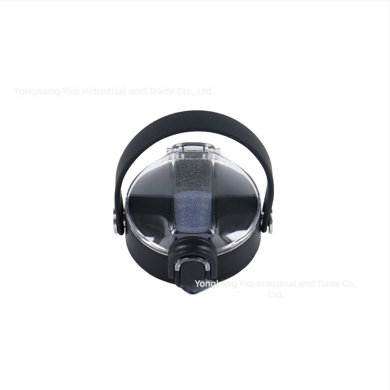 Sticlă de băut cu capac transparent de protecție împotriva prafului, mâner cu șurub rabatabil, capac pentru paiul de băut direct și gură din silicon — Material: Plastic; Imprimare logo disponibilă; Personalizare: Da; Calitate premium; Stil modern minimalis