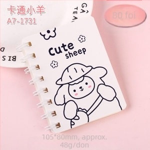 Caiet Panda cu spirală, model A7, 120 pagini, hârtie 44 g, brand Ieno, seria Panda