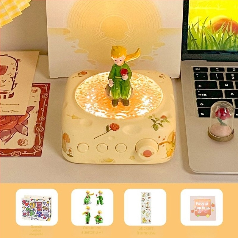 Difuzor Bluetooth cu proiecție și iluminare ambientală (5W, Bluetooth 5.3, 30 Hz–15 kHz, SNR ≥70 dB, baterie încorporată 1000–1200 mAh)