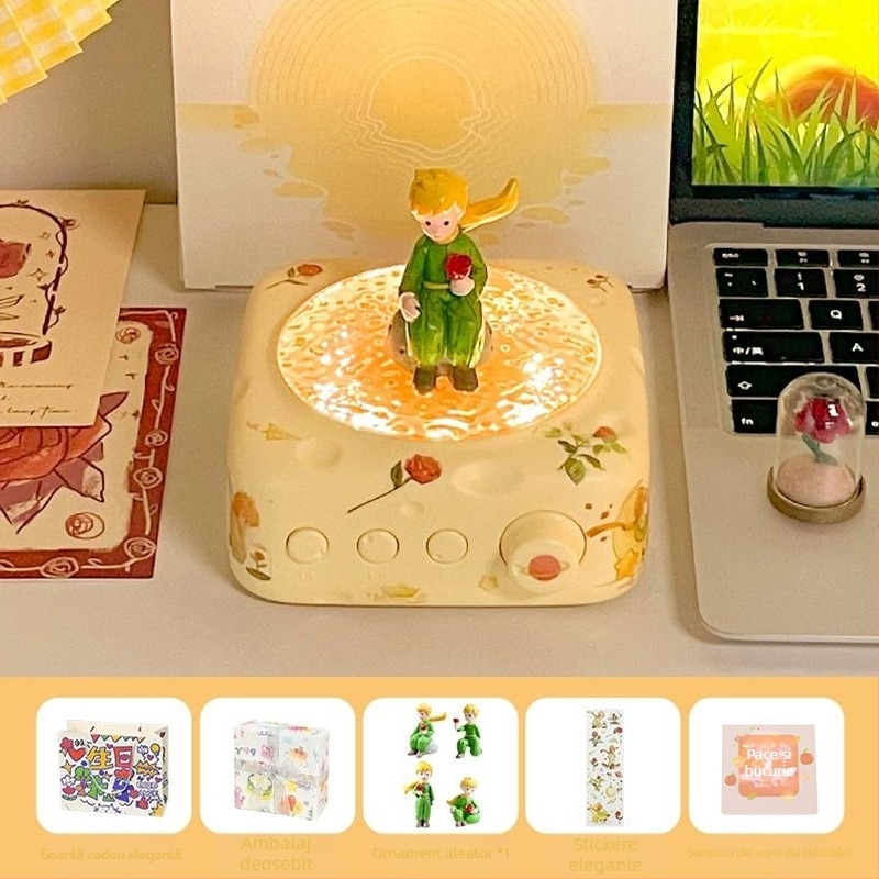 Difuzor Bluetooth cu proiecție și iluminare ambientală (5W, Bluetooth 5.3, 30 Hz–15 kHz, SNR ≥70 dB, baterie încorporată 1000–1200 mAh)