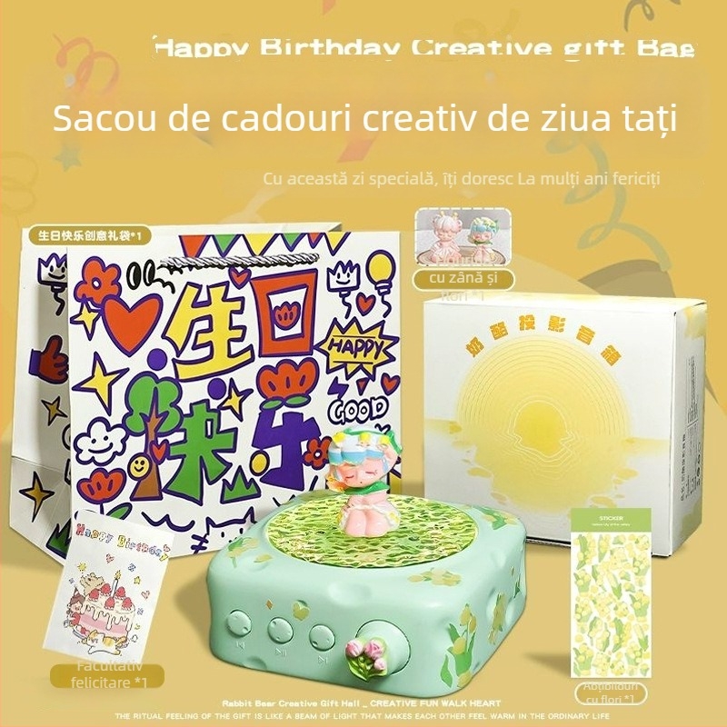 Difuzor Bluetooth cu proiecție și iluminare ambientală (5W, Bluetooth 5.3, 30 Hz–15 kHz, SNR ≥70 dB, baterie încorporată 1000–1200 mAh)