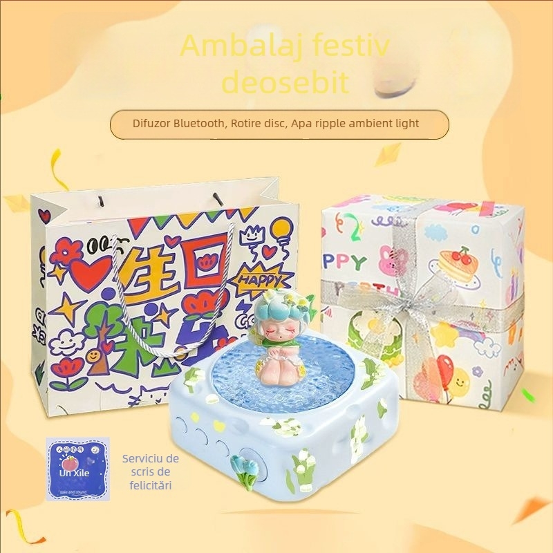 Difuzor Bluetooth cu proiecție și iluminare ambientală (5W, Bluetooth 5.3, 30 Hz–15 kHz, SNR ≥70 dB, baterie încorporată 1000–1200 mAh)