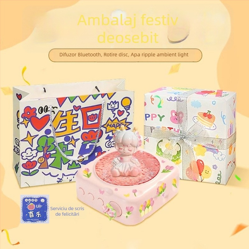 Difuzor Bluetooth cu proiecție și iluminare ambientală (5W, Bluetooth 5.3, 30 Hz–15 kHz, SNR ≥70 dB, baterie încorporată 1000–1200 mAh)