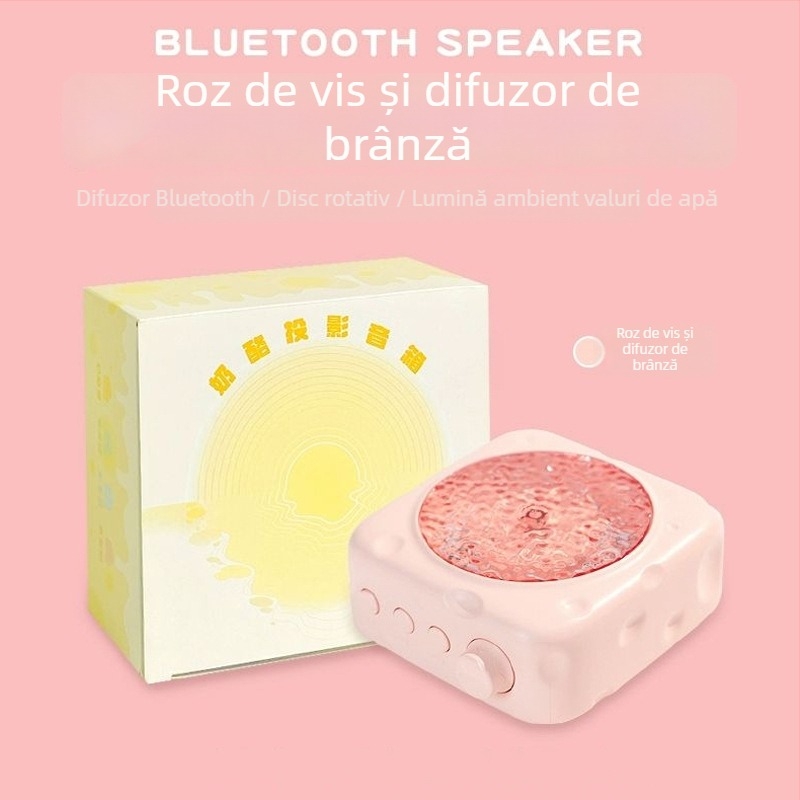 Difuzor Bluetooth cu proiecție și iluminare ambientală (5W, Bluetooth 5.3, 30 Hz–15 kHz, SNR ≥70 dB, baterie încorporată 1000–1200 mAh)