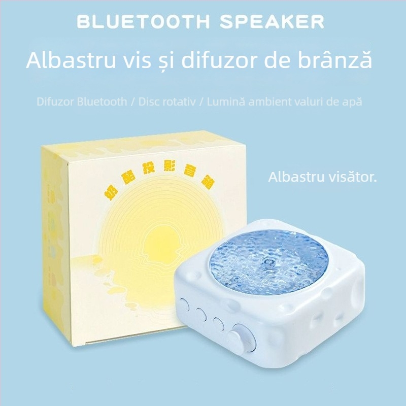 Difuzor Bluetooth cu proiecție și iluminare ambientală (5W, Bluetooth 5.3, 30 Hz–15 kHz, SNR ≥70 dB, baterie încorporată 1000–1200 mAh)