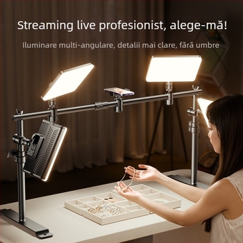 Lumină LED de umplere pentru fotografierea bijuteriilor - iluminator de birou pentru studio, cu 3 setări de temperatură și putere 10-50W