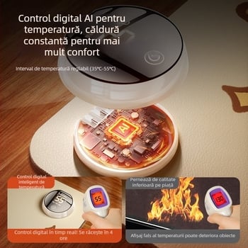 Pad de încălzire pentru birou cu afișaj digital inteligent, impermeabil, temperatură reglabilă, alimentare 220V, 85W