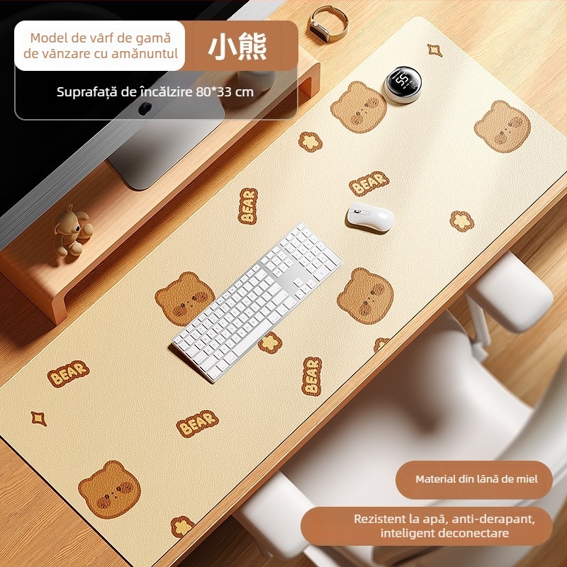 Pad de încălzire pentru birou cu afișaj digital inteligent, impermeabil, temperatură reglabilă, alimentare 220V, 85W