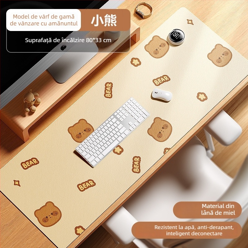 Pad de încălzire pentru birou cu afișaj digital inteligent, impermeabil, temperatură reglabilă, alimentare 220V, 85W