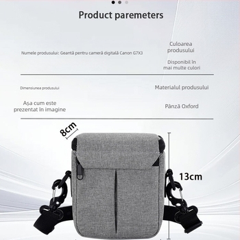 Geantă crossbody pentru Canon G7X3, material Oxford, unisex, primăvara 2025
