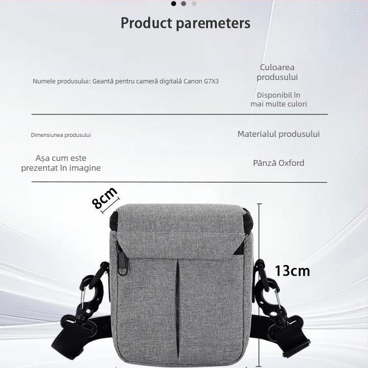 Geantă crossbody pentru Canon G7X3, material Oxford, unisex, primăvara 2025