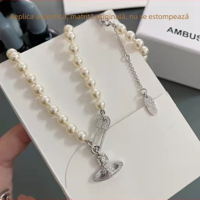 Colier cu pandantiv în formă de stea pe lanț clavicular, cupru, placare electroplată, cod produs A1