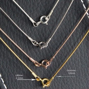 Colier din argint 925, lanț șarpe moale, accesoriu DIY pentru claviculă, pentru femei, elemente naturale