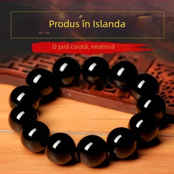 Brățară din obsidian cu mărgele pentru bărbați, stil unisex
