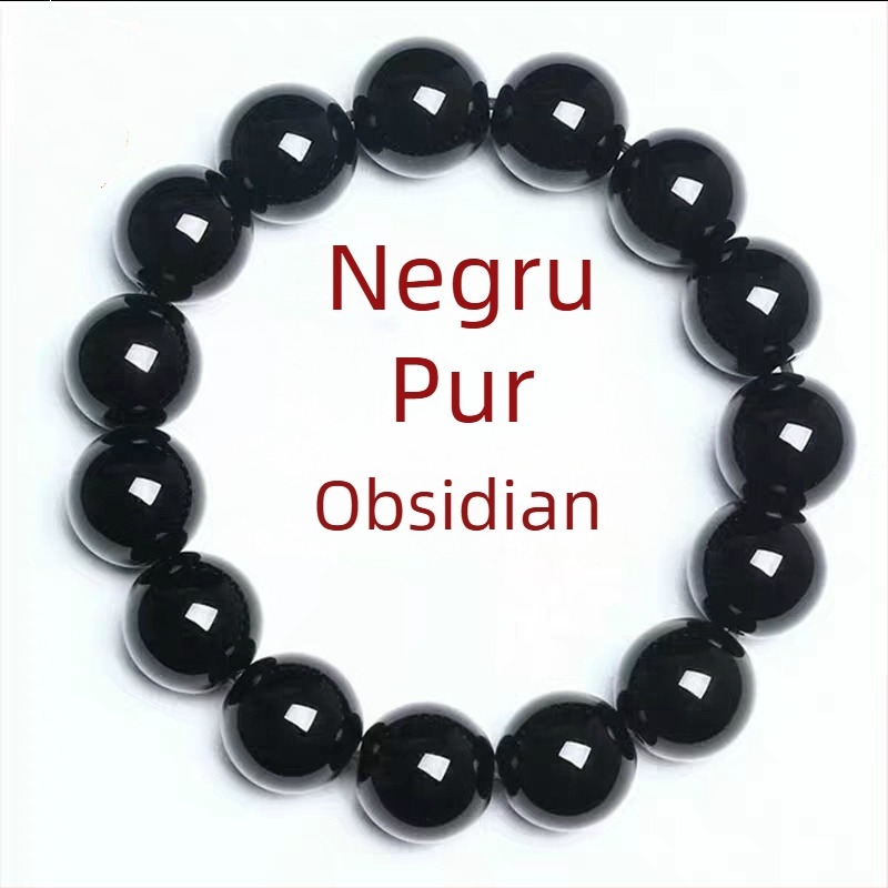 Brățară din obsidian cu mărgele pentru bărbați, stil unisex