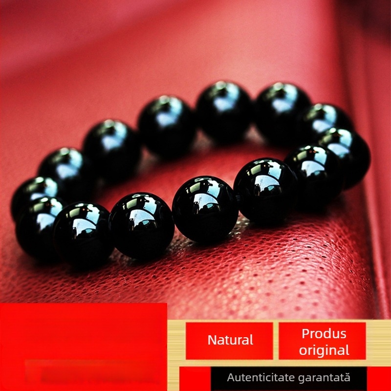 Brățară din obsidian cu mărgele pentru bărbați, stil unisex